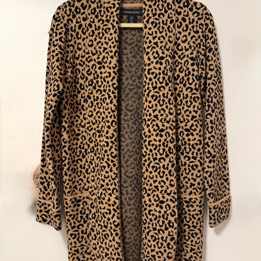 Cynthia Rowley Leopard Print open cardigan